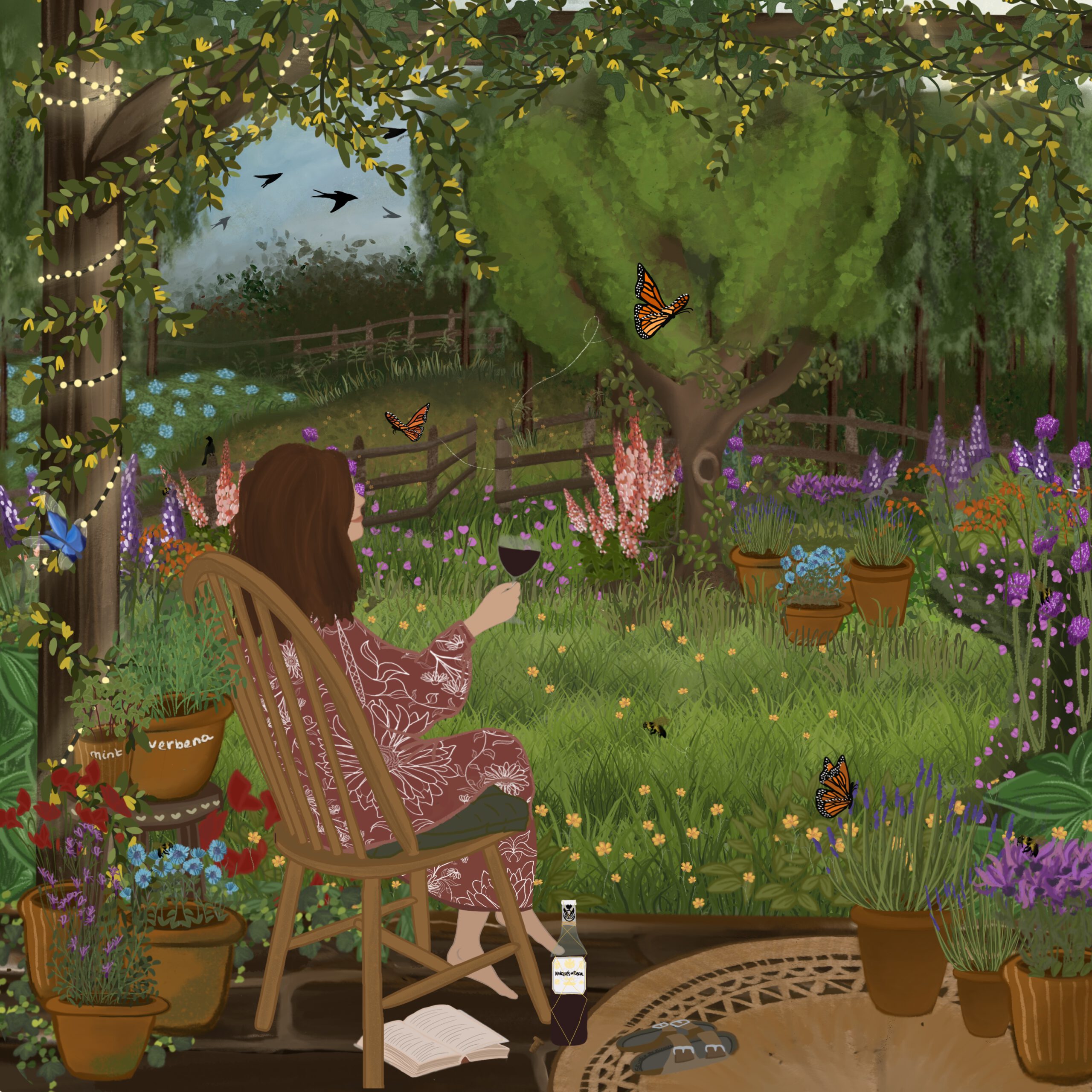 The Garden Postcard By Nicolet