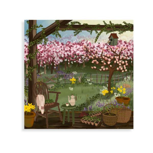 "Spring garden" square card
