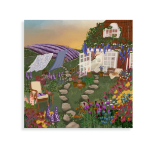 "Summer home" square card