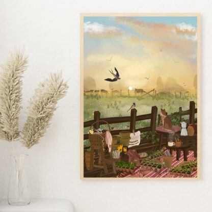 Art print Spring hanging on a wall