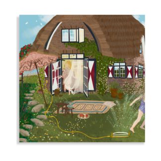 Summer Cottage Square Postcard By Nicolet