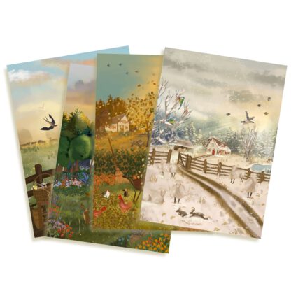 Four seasons postcard set