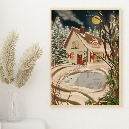 cottage in snowy landschape