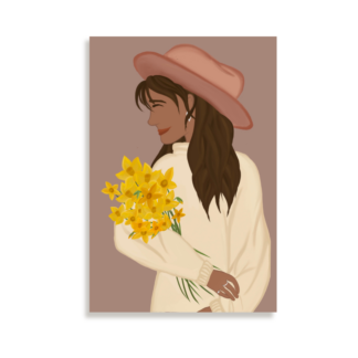 Girl holding flowers